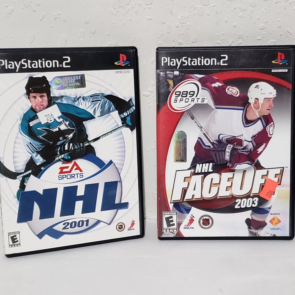 NHL - 2001 and 2003 - Lot of 2 Video Games for PS2 With Manuals Tested and Work